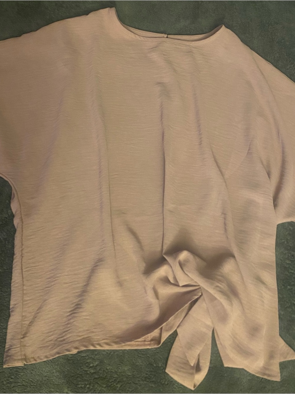 SHEIN Blush Tie-Hem Crew Neck Sweater